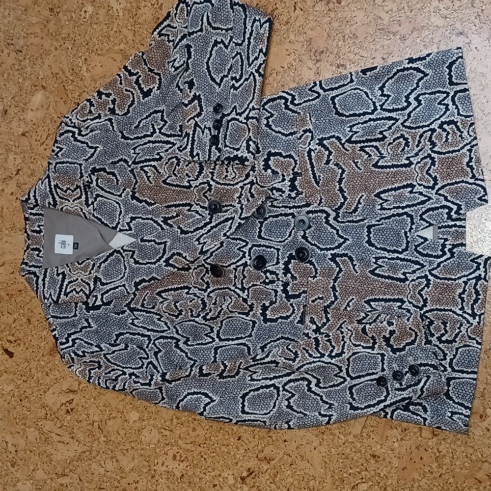 Cabi Python Double Breasted Blazer Women's Size 6 - image 1